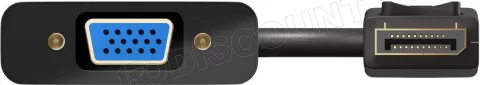Photo de Câble Adaptateur Goobay DisplayPort mâle 1.1 vers VGA femelle (D-sub DE-15) 15cm (Noir)