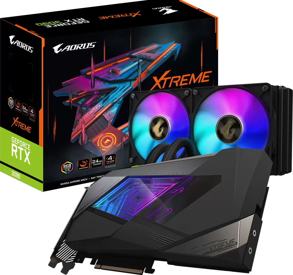 watercoolée Gigabyte GeForce RTX 3090 Aorus Xtreme WaterForce 24Go