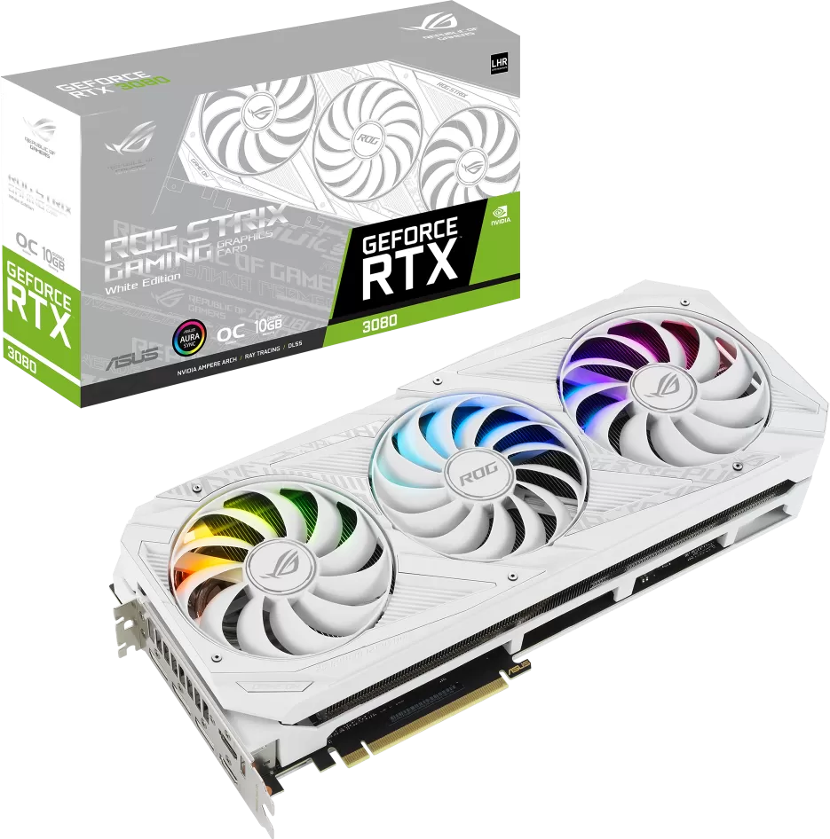Asus GeForce RTX 3080 Rog Strix Gaming White Edition OC LHR 10Go