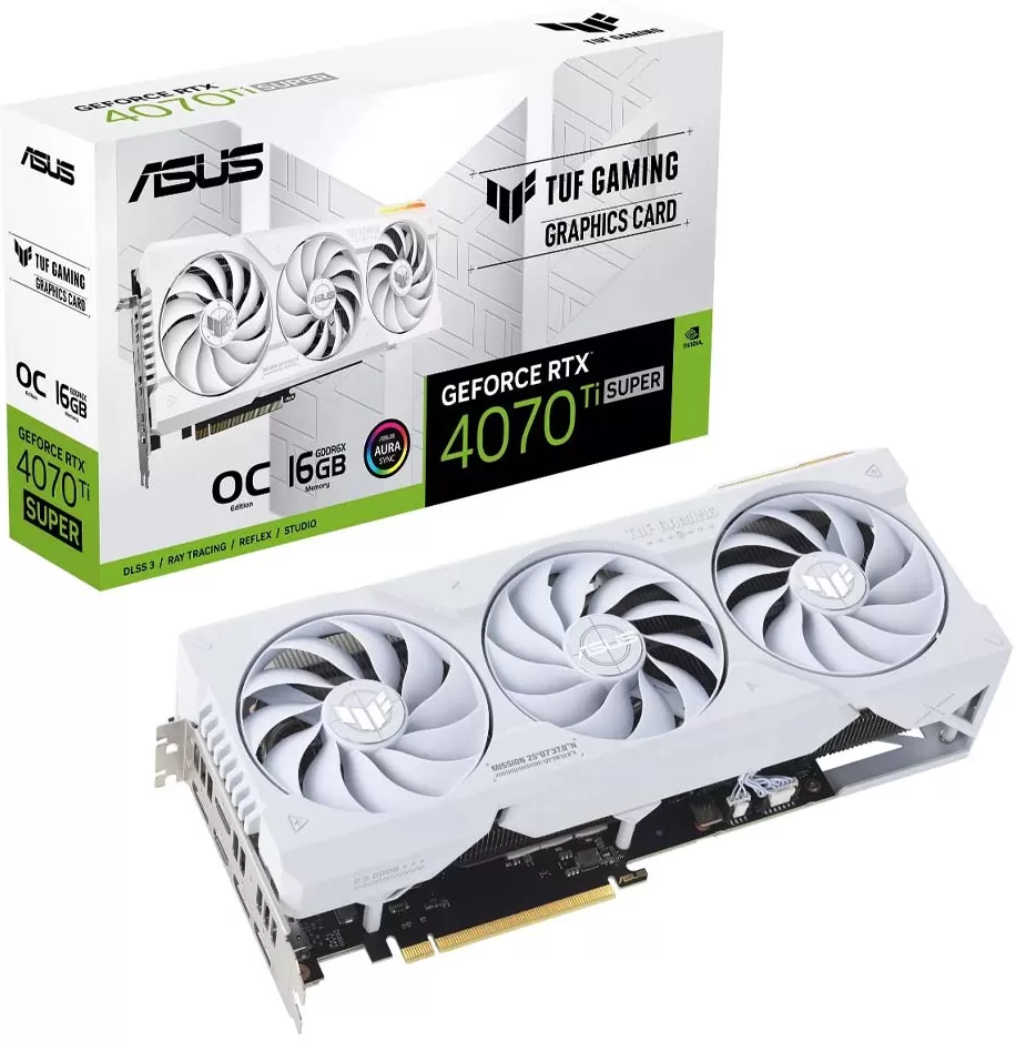 Asus GeForce RTX 4070 Ti Super Tuf Gaming White 16Go