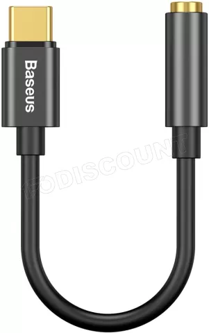 Photo de Adaptateur Baseus L54DAC 24Bits USB Type C vers Jack 3,5mm M/F (Noir)
