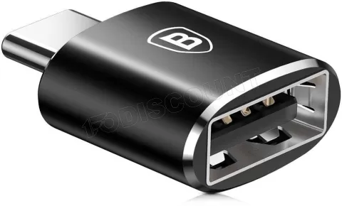 Photo de Adaptateur Baseus USB-A vers USB-C OTG (Noir)