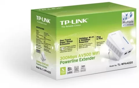 Adaptateur CPL TP-Link TL-WPA4220 (AV600) & WiFi (300N) à prix bas