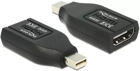 Photo de Adaptateur Delock Mini DisplayPort mâle 1.1 vers HDMI femelle (Type A) (Noir)