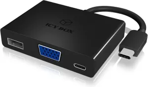 Photo de Adaptateur Icy Box IB-DK4032-CP USB 3.1 Type C vers VGA + Type C + USB
