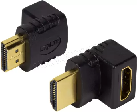 Photo de Adaptateur LogiLink HDMI mâle (Type A) vers HDMI femelle (Type A) Coudé à 90° (Noir)
