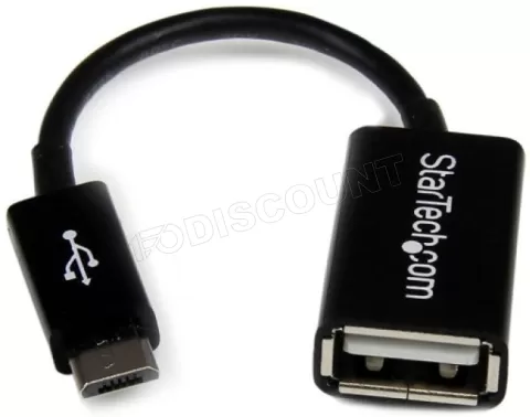 Photo de Adaptateur micro USB mâle vers USB femelle (OTG) Startech pour smartphone/tablette