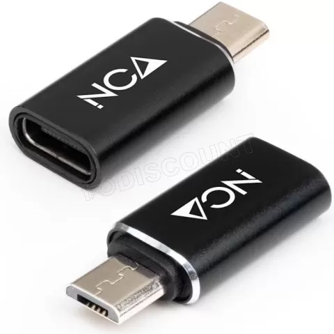 Photo de Adaptateur Nanocable Micro USB vers USB-C (Noir)