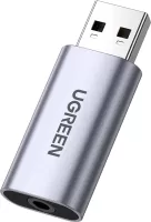 Photo de Adaptateur UGreen USB Type A vers Jack 3,5mm M/F (Gris)
