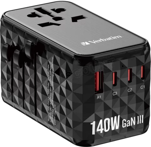 Photo de Adaptateur universel de voyage Verbatim UTA-10 140W (Noir)