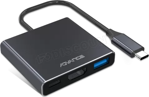 Adaptateur USB Type C vers HDMI & USB 3.0 & USB-C - Argent