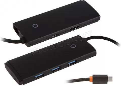 Photo de Adaptateur USB 3.0 Type C Baseus Lite vers HDMI, USB Type A/C (Noir)