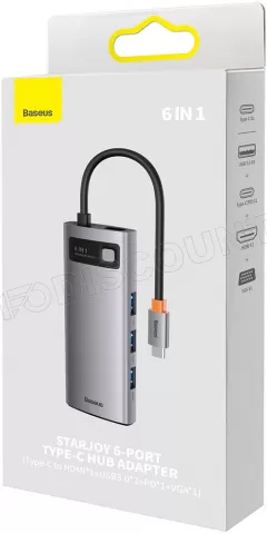 Photo de Adaptateur USB 3.0 Type C Baseus StarJoy vers HDMI, VGA et USB Type A/C (Noir)