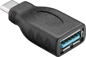 Photo de Adaptateur USB 3.0 Type C Goobay vers USB Type A OTG (Noir)