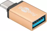 Photo de Adaptateur USB 3.0 Type C Goobay vers USB Type A OTG (Or)