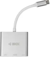 Photo de Adaptateur USB 3.0 Type C IBox vers USB A, HDMI et USB C (Argent)