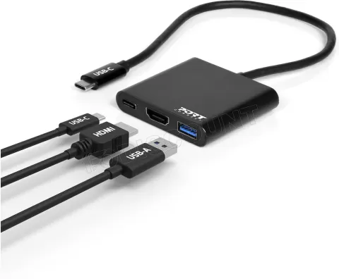 Adaptateur USB 3.0 Type C Port Designs Connect Mini vers HDMI et Hub 2  ports à prix bas
