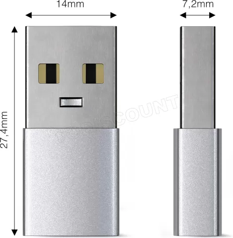 Photo de Adaptateur USB 3.0 Type C Satechi vers USB-A (Argent)