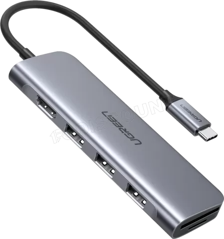 Photo de Adaptateur USB 3.0 Type C uGreen 5en1 (Gris)