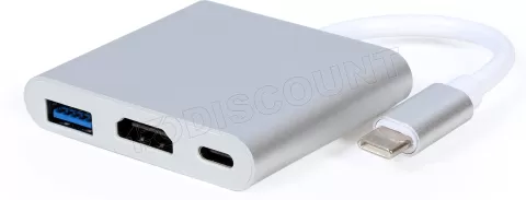 Photo de Adaptateur USB-C 3.0 CableXpert vers HDMI, USB-A/C (Argent)