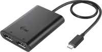 Photo de Adaptateur USB-C I-Tec vers 2x DisplayPort (Noir)