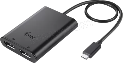 Photo de Adaptateur USB-C I-Tec vers 2x DisplayPort (Noir)