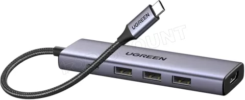 Photo de Adaptateur USB-C Ugreen vers 1x HDMI + 3x USB-A + 1x USB-C 100W (Gris)