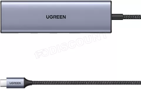 Photo de Adaptateur USB-C Ugreen vers 1x HDMI + 3x USB-A + 1x USB-C 100W (Gris)