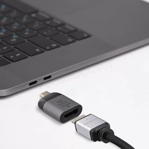 Photo de Adaptateur USB Type C T'nB iClick vers HDMI 4K Ultra HD (Argent)