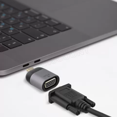 Photo de Adaptateur USB Type C T'nB iClick vers VGA Full HD (Argent)