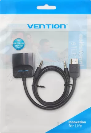 Photo de Adaptateur Vention HDMI mâle vers VGA Femelle + Jack 3.5mm (Noir)