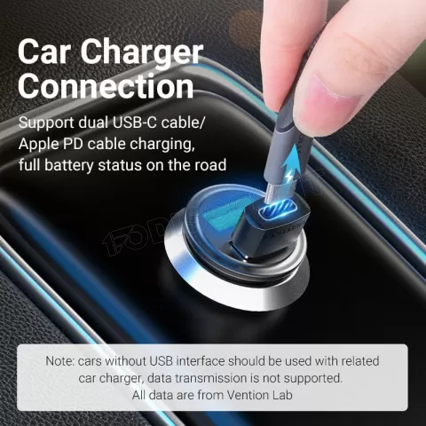 Photo de Adaptateur Vention USB-A vers USB-C (Noir)