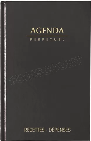 Photo de Agenda perpétuel Recettes Dépenses Lecas 10702 14x22cm (Noir)