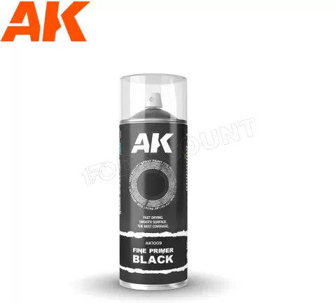 Photo de Ak Interactive Bombe sous-couche - Aérosol Fine Primer Black (400mL) (2 Buses incluses)