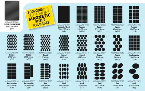 Photo de Ak Interactive - Feuille Magnetique Autocollante pour Aimants (300x200mm)