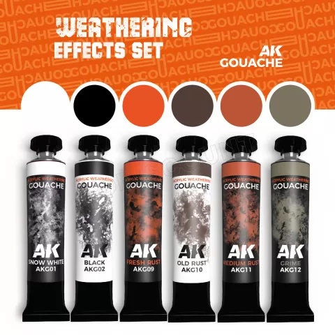Photo de Ak Interactive Gouache - Weathering Effects Set (Set de 6 Ref.)