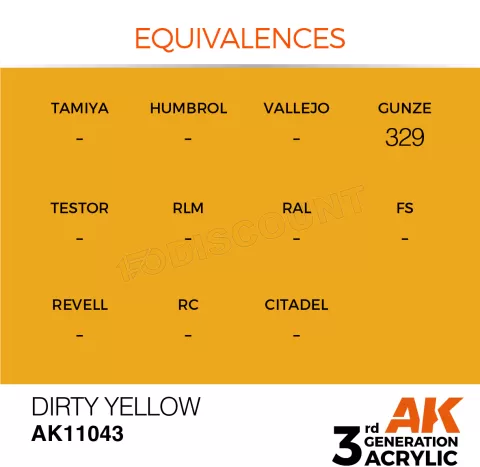 Photo de Ak Interactive  Pot de Peinture - Dirty Yellow (17 ml)