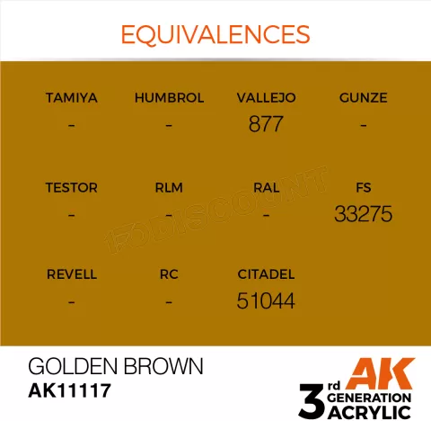 Photo de Ak Interactive Pot de Peinture - Golden Brown (17 ml)