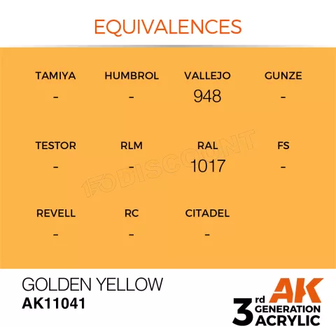 Photo de Ak Interactive Pot de Peinture - Golden Yellow (17 ml)