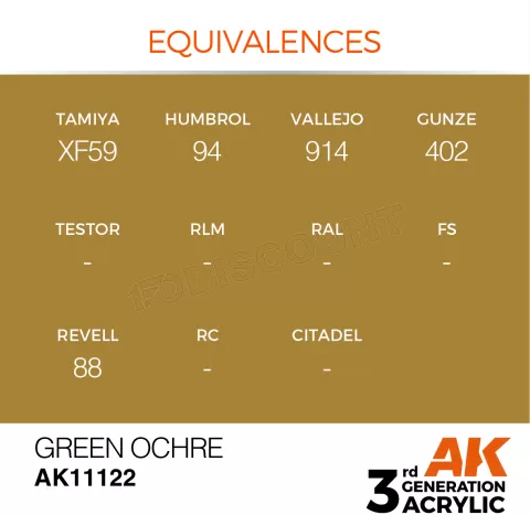 Photo de Ak Interactive Pot de Peinture - Green Ocher (17 ml)