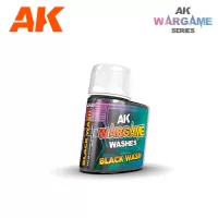 Photo de Ak Interactive Pot de Wash For Wargame - Black Wash (35 ml)