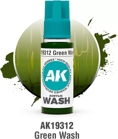 Photo de Ak Interactive Pot de Wash - Green (18 ml)