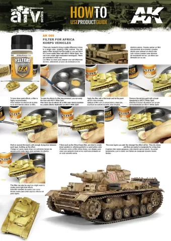 Photo de Ak Interactive Pot d'Enamel Effects - Filter Afrika Korps (Light Brown for Desert Yellow) (35ml)