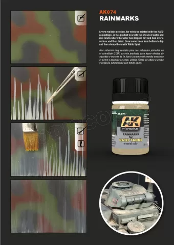 Photo de Ak Interactive Pot d'Enamel Effects - Rainmarks For Nato Vehicles (35 ml)