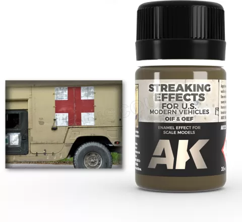 Photo de Ak Interactive Pot d'Enamel Effects - Streaking Effects For U.S. Modern Vehicles Oif & Oef (35 ml)