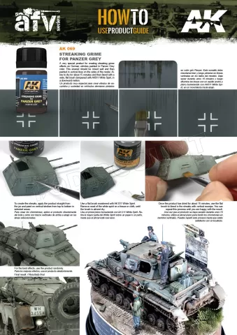Photo de Ak Interactive Pot d'Enamel Effects - Streaking Grime for Panzer Grey Vehicles (35ml)