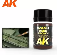 Photo de Ak Interactive Pot d'Enamel Effects - Wash Dark Brown For Green Vehicles (35 ml)