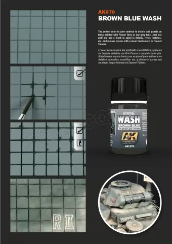 Photo de Ak Interactive Pot d'Enamel Effects - Wash For Panzer Grey Vehicles (35 ml)