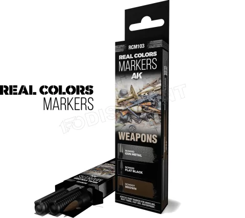 Photo de Ak Interactive - Real Colors Marker Set Weapons (3 Markers)