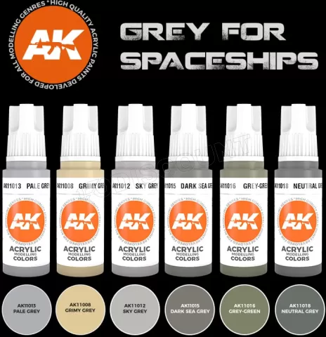 Photo de Ak Interactive Set de Peinture - Grey for Spaceships Colors Set